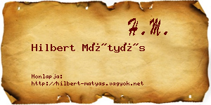 Hilbert Mátyás névjegykártya