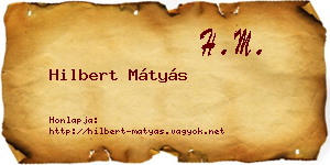 Hilbert Mátyás névjegykártya